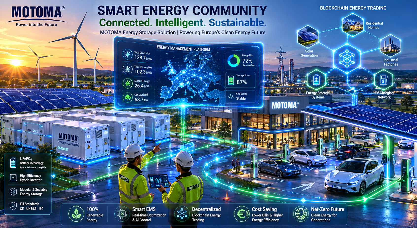 Energy storage system with blockchain
