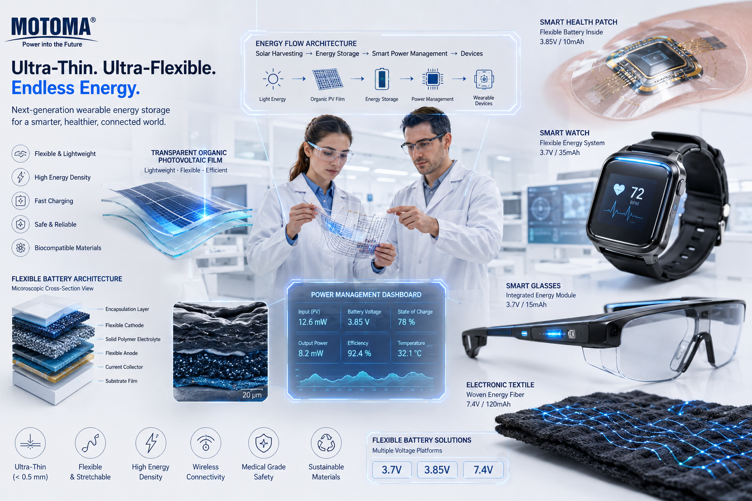 Ultra-Flexible Energy Harvesting and Storage Systems