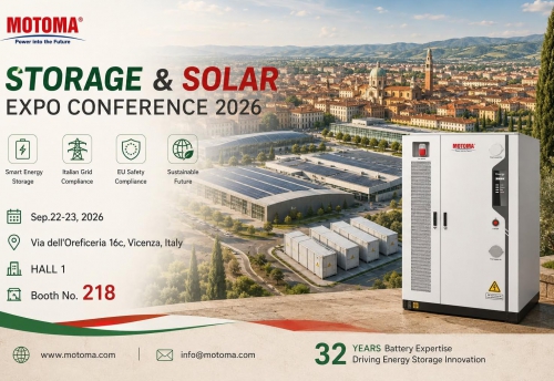 MOTOMA to Exhibit at Storage & Solar Expo Conference 2026 in Vicenza, Italy
